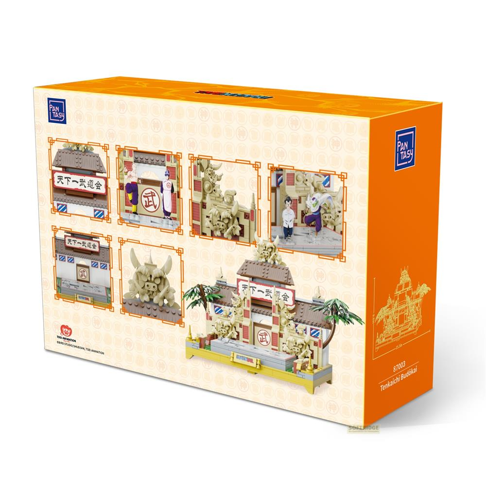 Boîte d'un kit de construction avec des scènes de la série, "Tenkaichi Budokai".