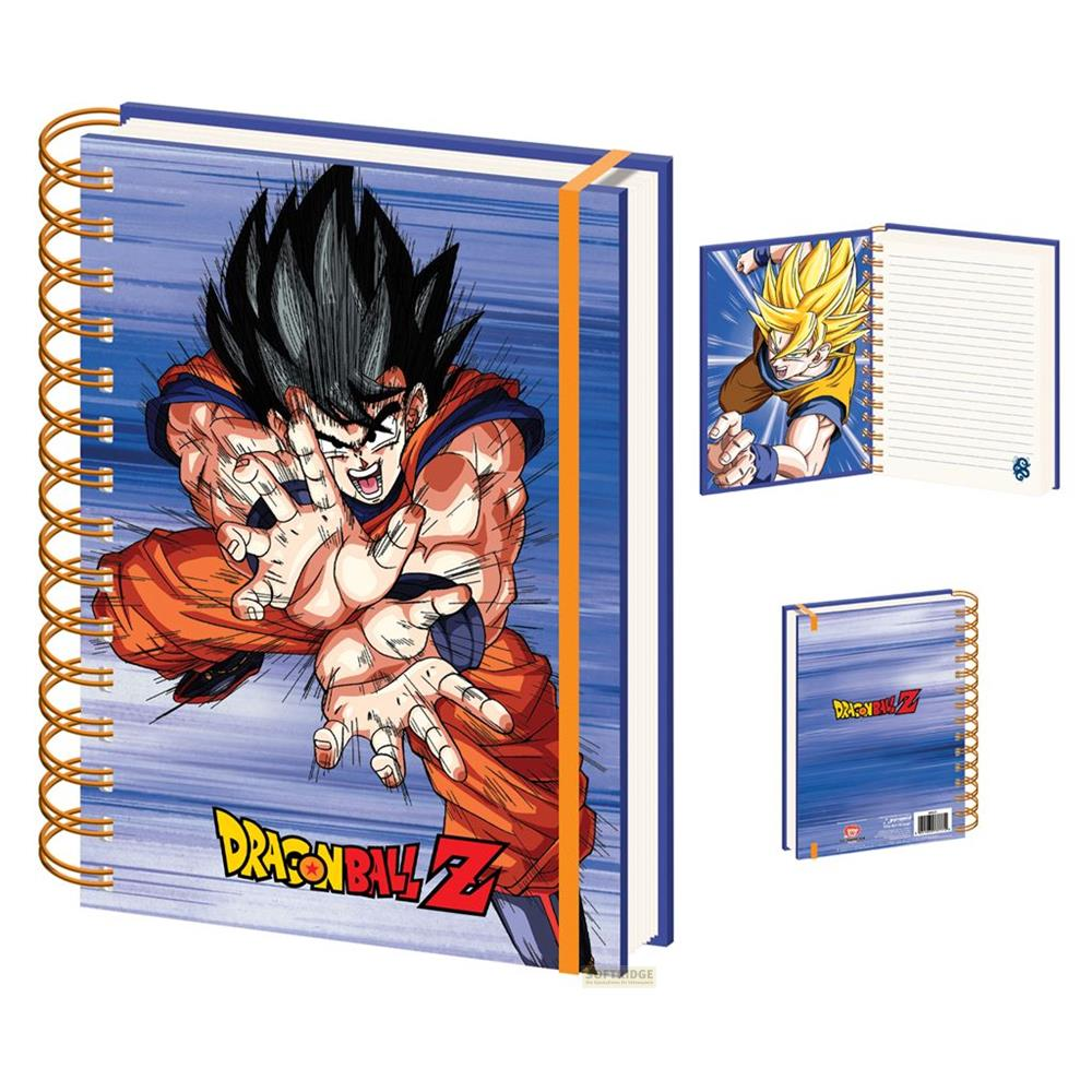 Goku im Kampfanzug auf Notizbüchern.