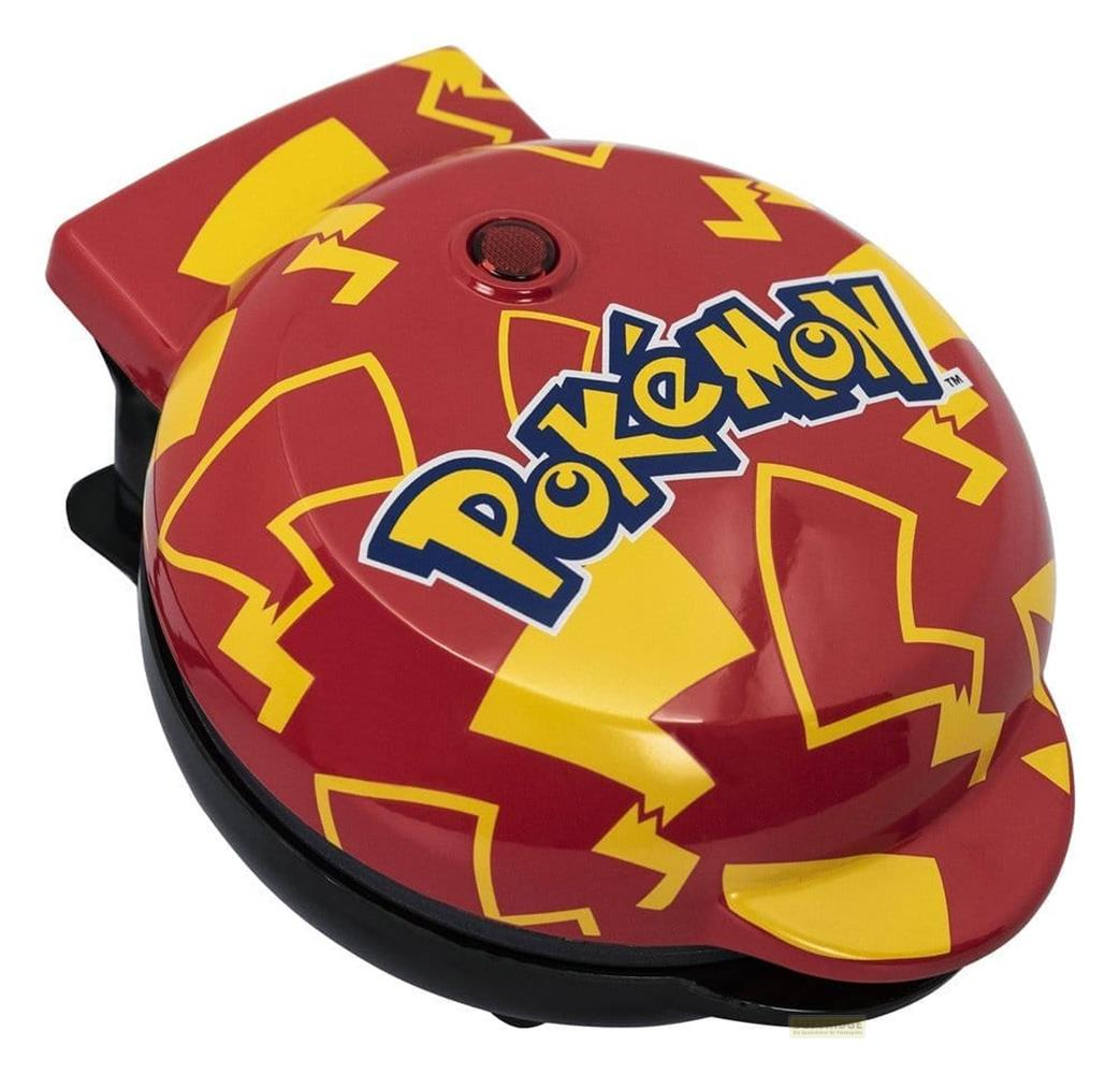 Ein roter und gelber Pokemon-Waffelautomat mit Blitzmuster.