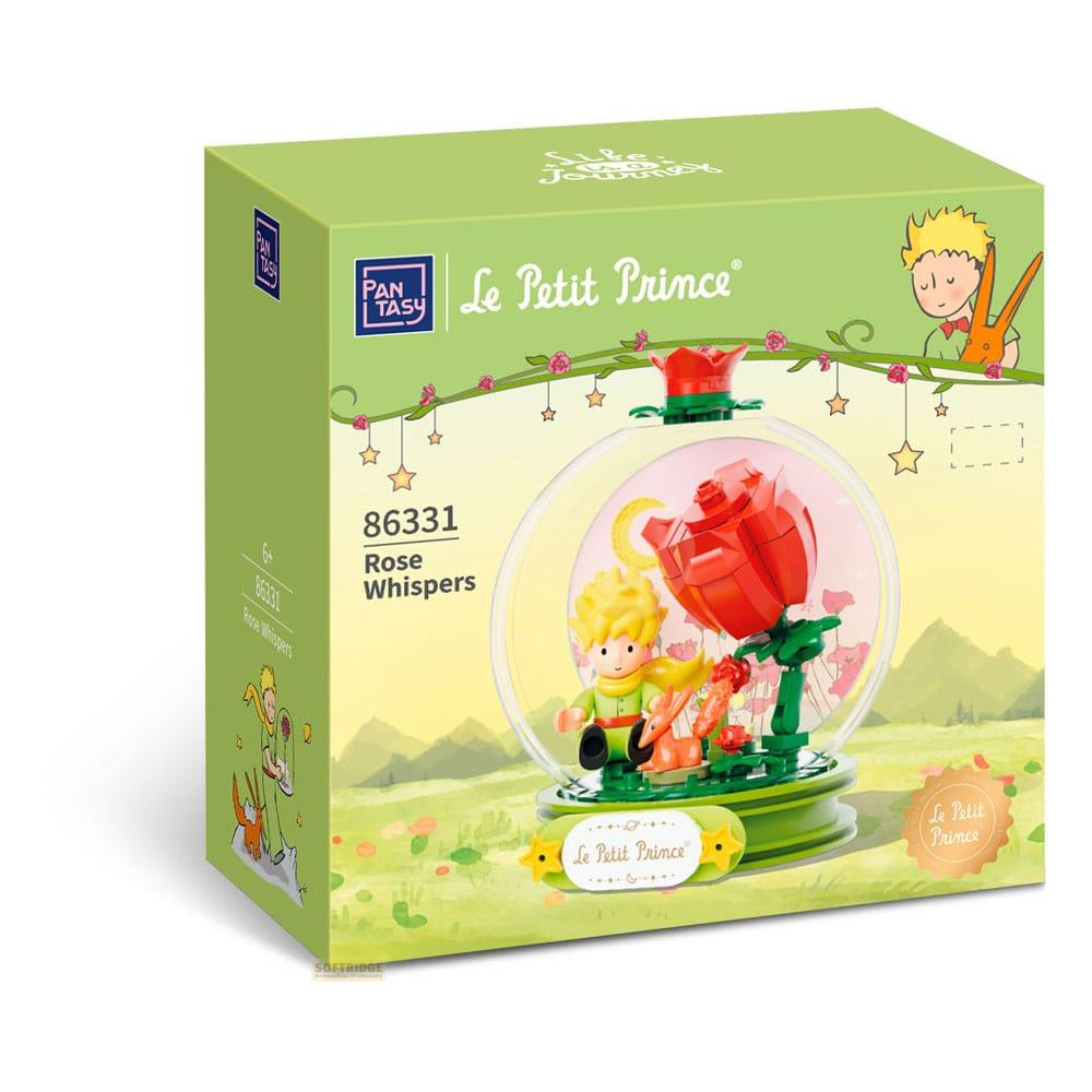 Verpackung des Le Petit Prince-Bausatzes mit einer Rose und dem Prinzen im Inneren einer Glaskugel.