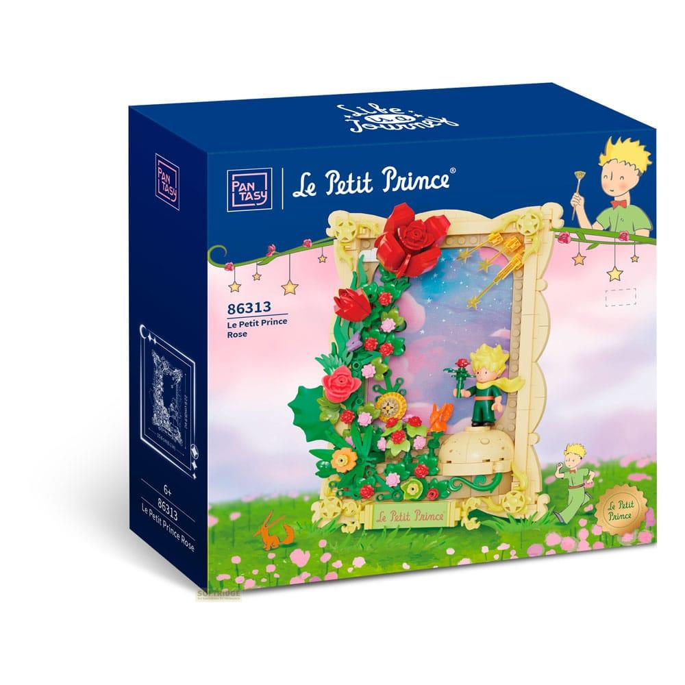 Le Petit Prince Rose Bauset-Box, zeigt eine Szene mit Blumen und Charakteren.