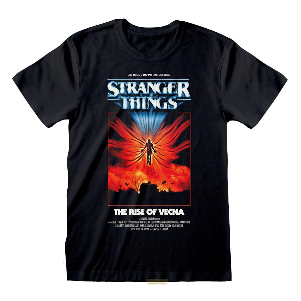 Schwarzes Stranger Things T-Shirt mit dem Motiv 'The Rise of Vecna'.