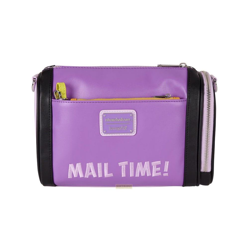 Bolso morado con ribete negro y 