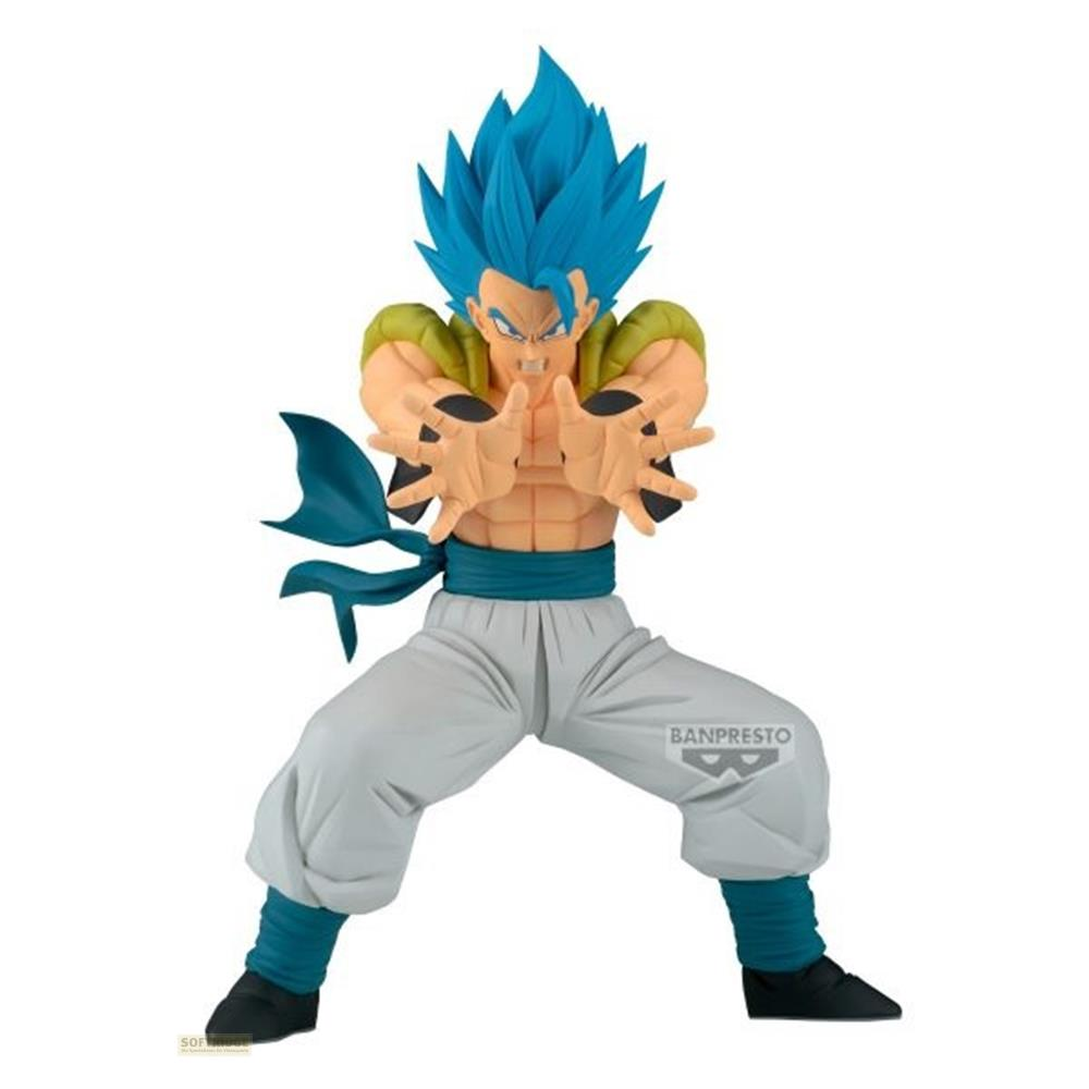 Eine Figur mit blauen Haaren und grüner Weste, die eine Kampfpose einnimmt.