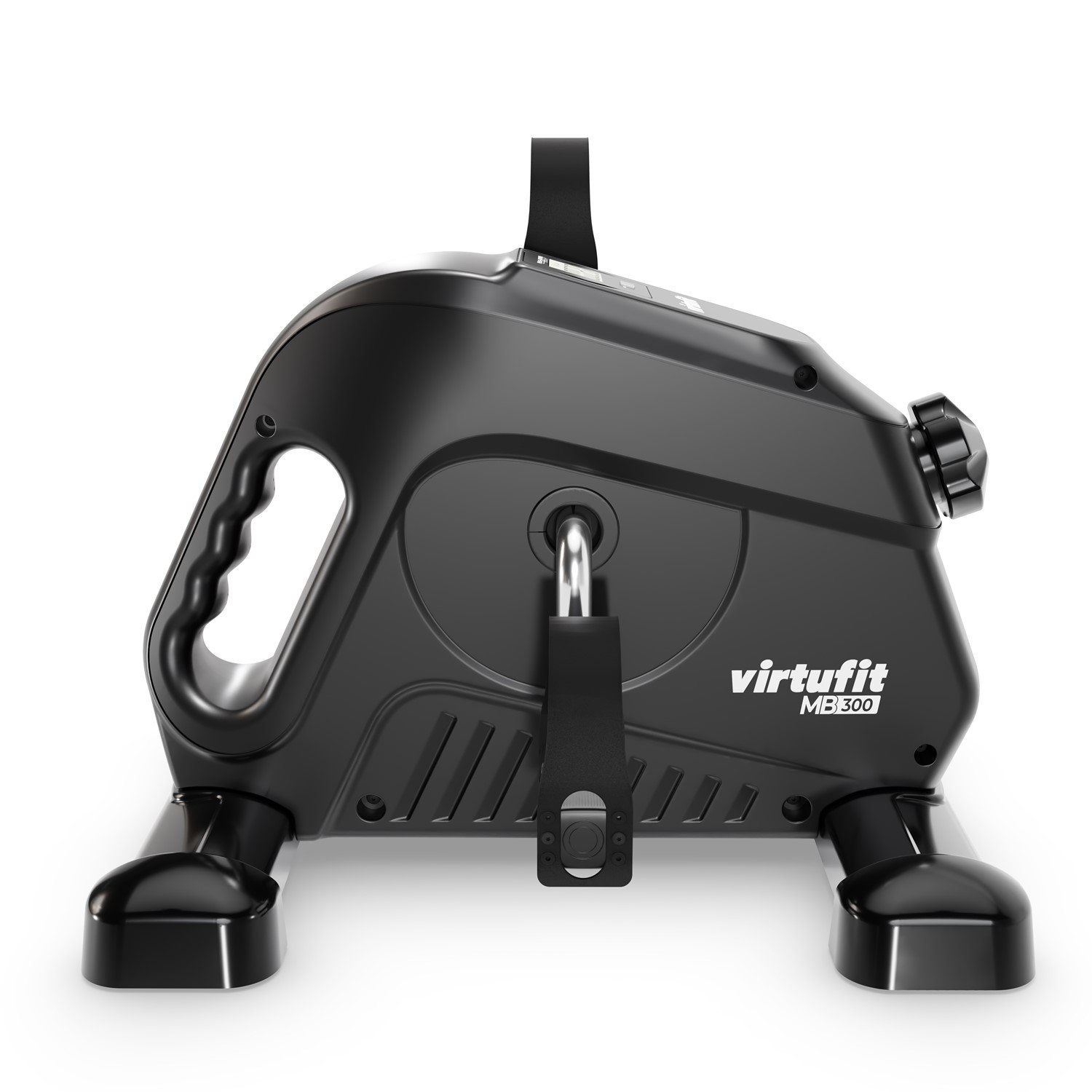 Ein schwarzer Virtufit MB300 Mini-Heimtrainer auf weißem Hintergrund.