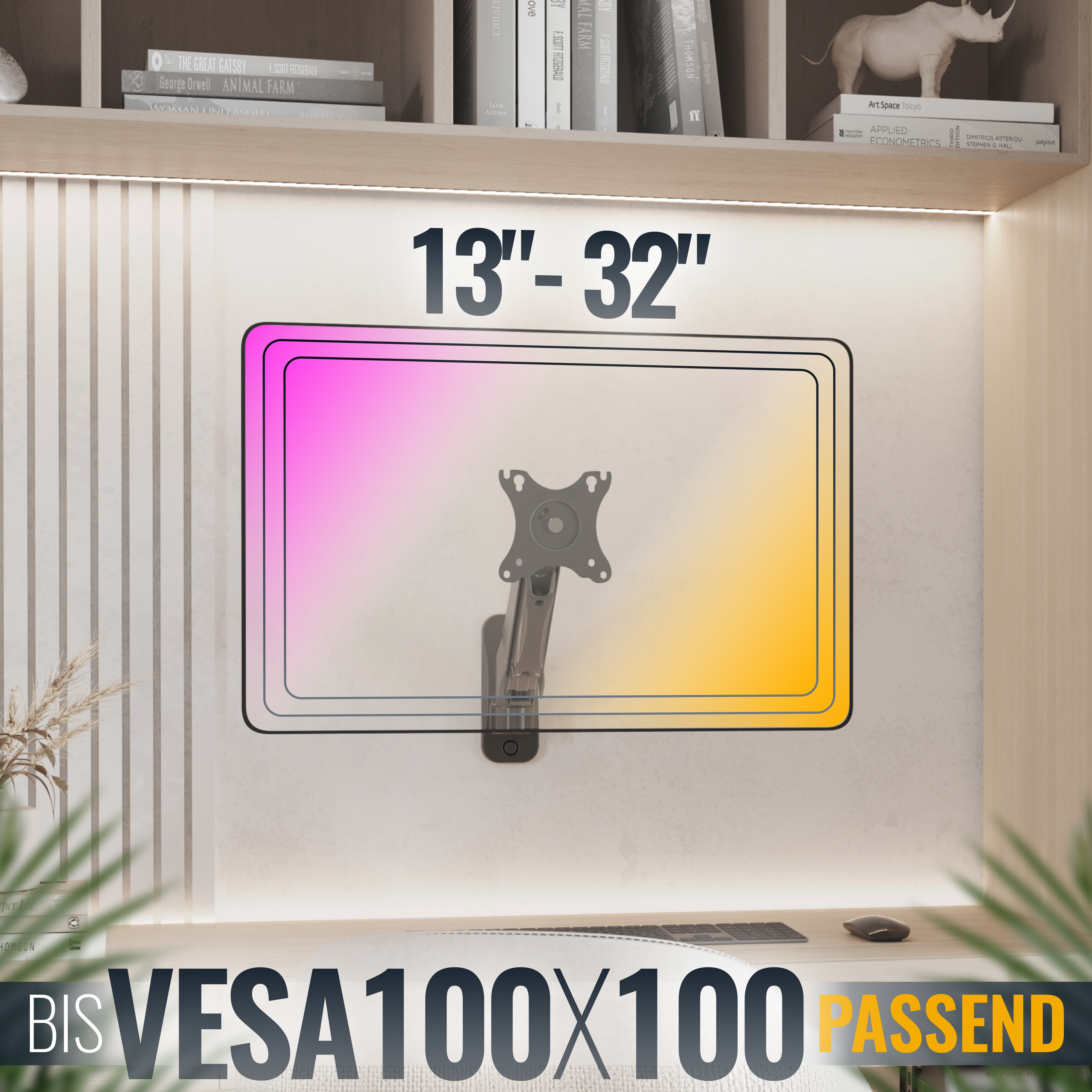 Monitorarm für 13-32 Zoll Bildschirme, VESA 100x100.
