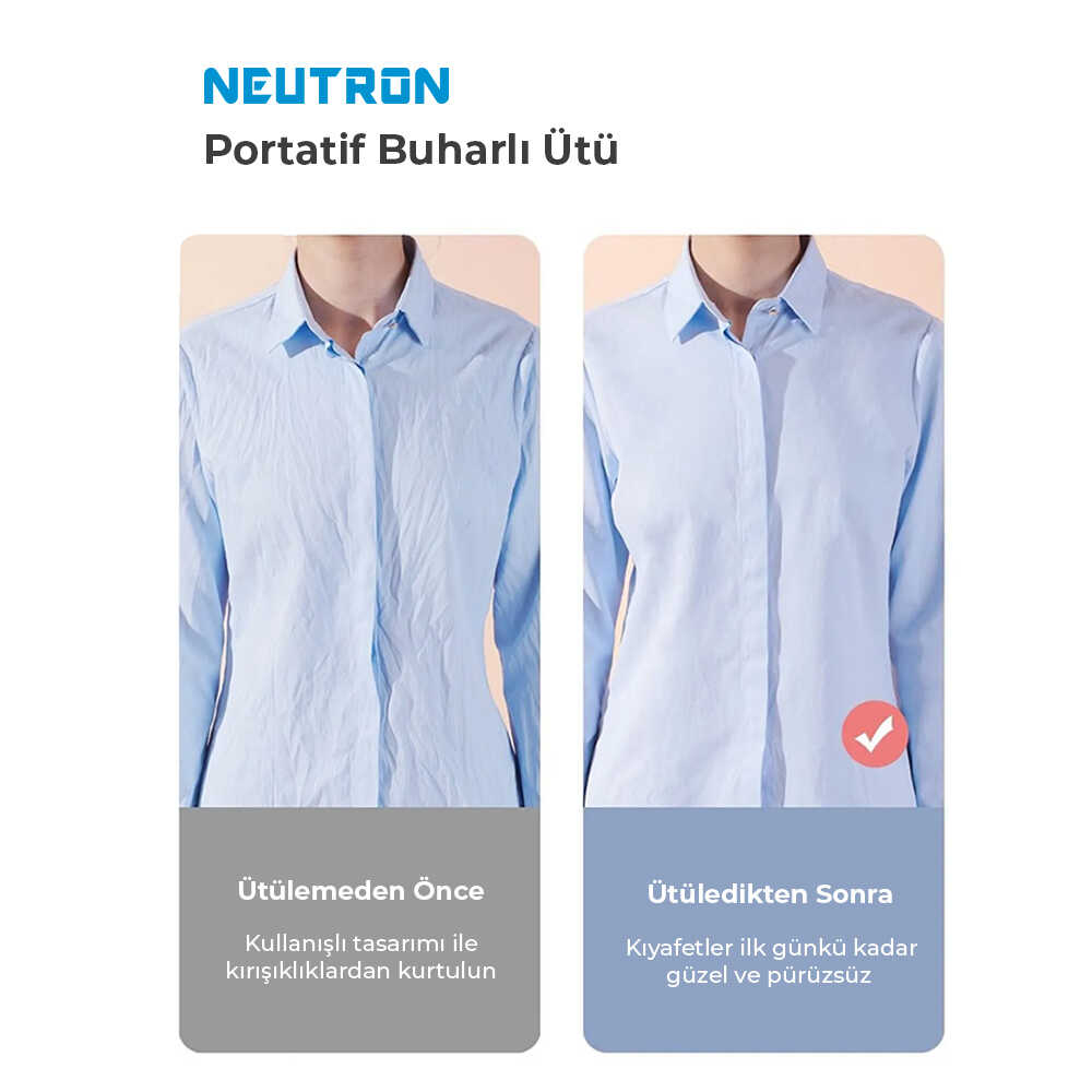 NEUTRON Portatif Buharlı Kırışık Giderici Dikey Ütü Pembe Fiyat