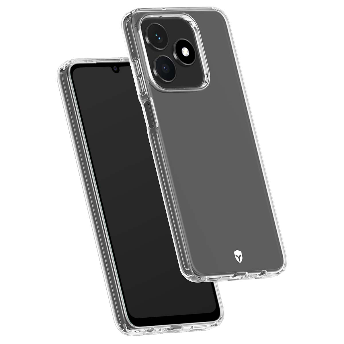 Ein durchsichtiges Handyhülle über einem Smartphone.