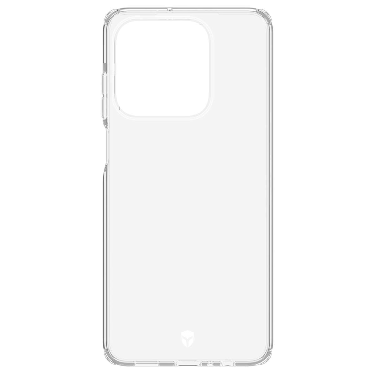 Transparente Handyhülle mit Aussparung für Kamera und Tasten.