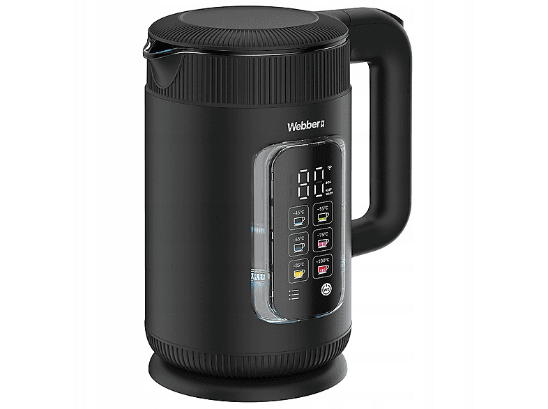 WEBBER WK115 WIFI kabelloser Wasserkocher, Schwarz