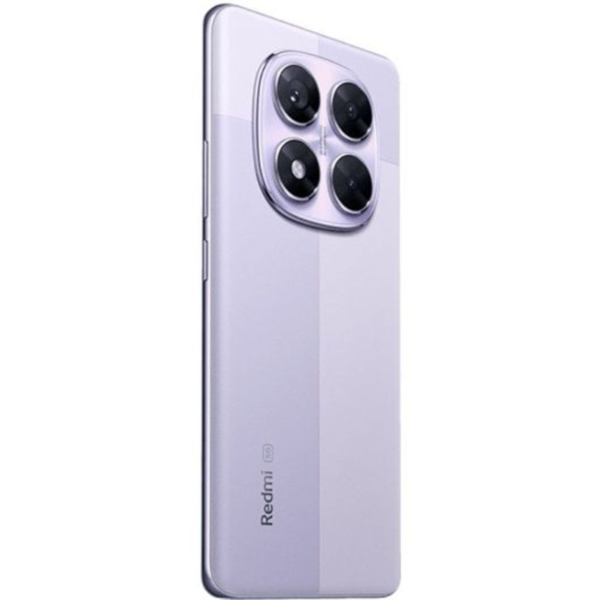 Jasnofioletowy smartfon z tyłu ma cztery aparaty ustawione w kwadrat.
