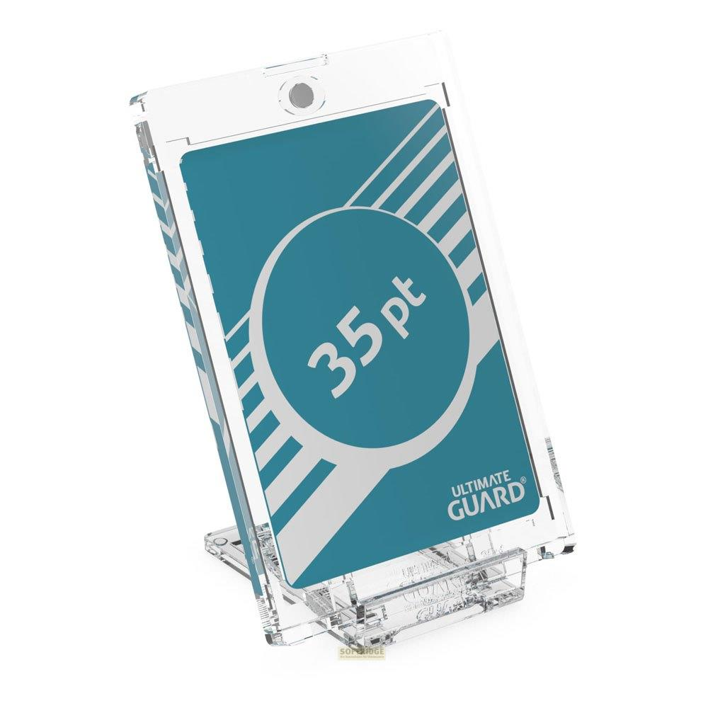Un porte-cartes transparent avec une carte bleue indiquant '35 pt'.