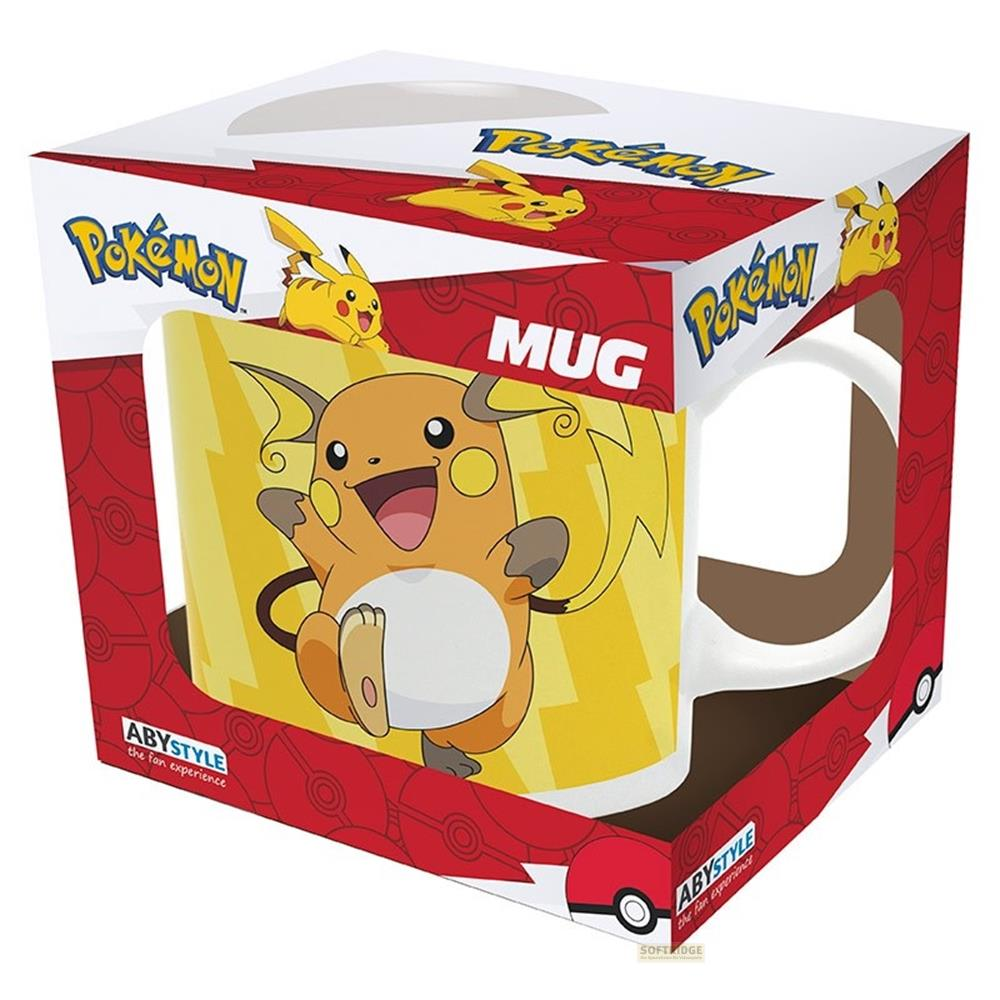 Verpackung für einen Pokémon-Becher mit Raichu und Pikachu.