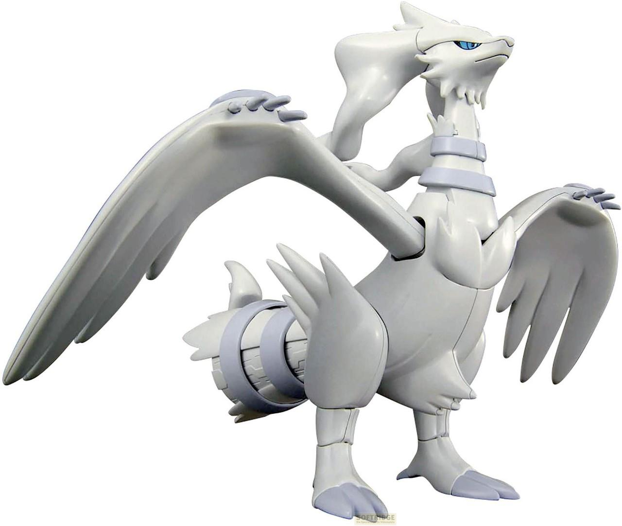 Une figurine Pokémon dragon blanc aux yeux bleus et grandes ailes.