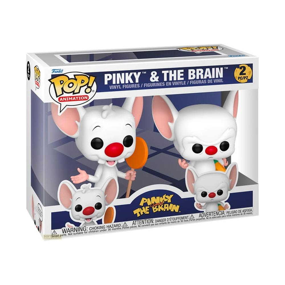 Figuras Funko Pop! de Pinky y el Cerebro en una caja.