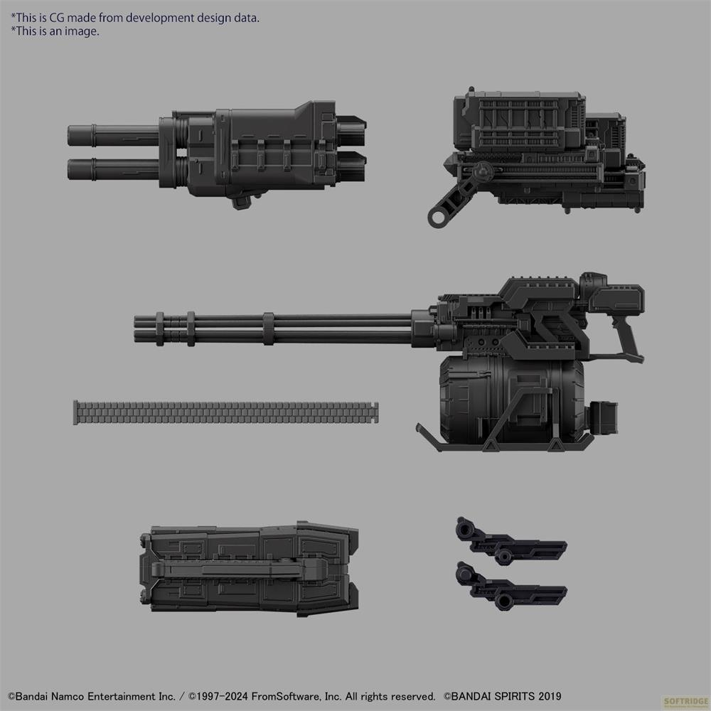 Modellbauteile: Gatling-Kanone, Raketenwerfer, Munitionskasten und mehr.