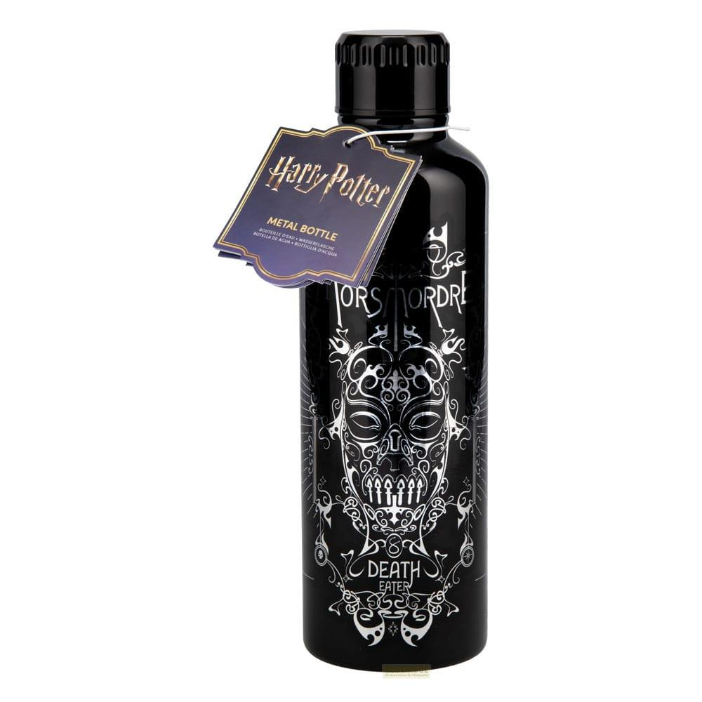 Czarna metalowa butelka Harry Potter z motywem i napisem Death Eater.