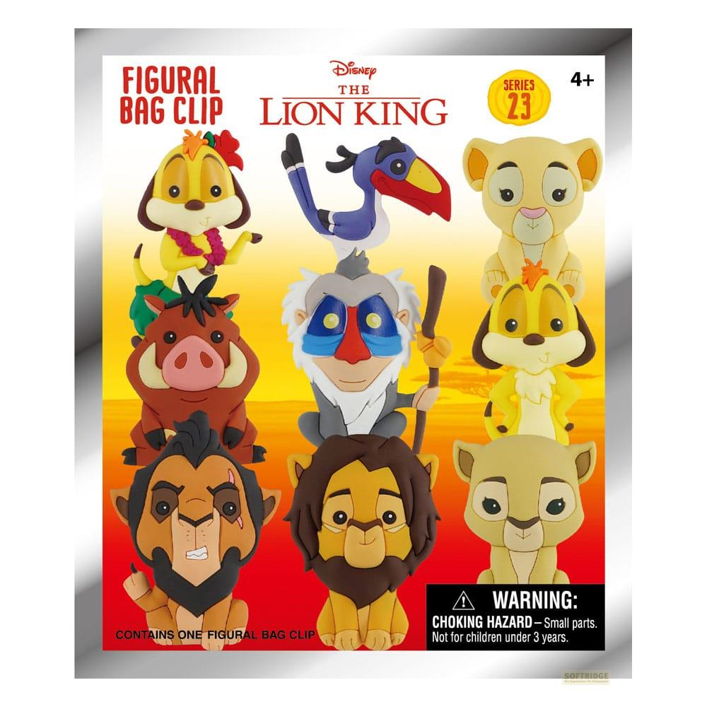 Expositor de figuras de El Rey León Serie 23 con personajes como Simba y Zazú.