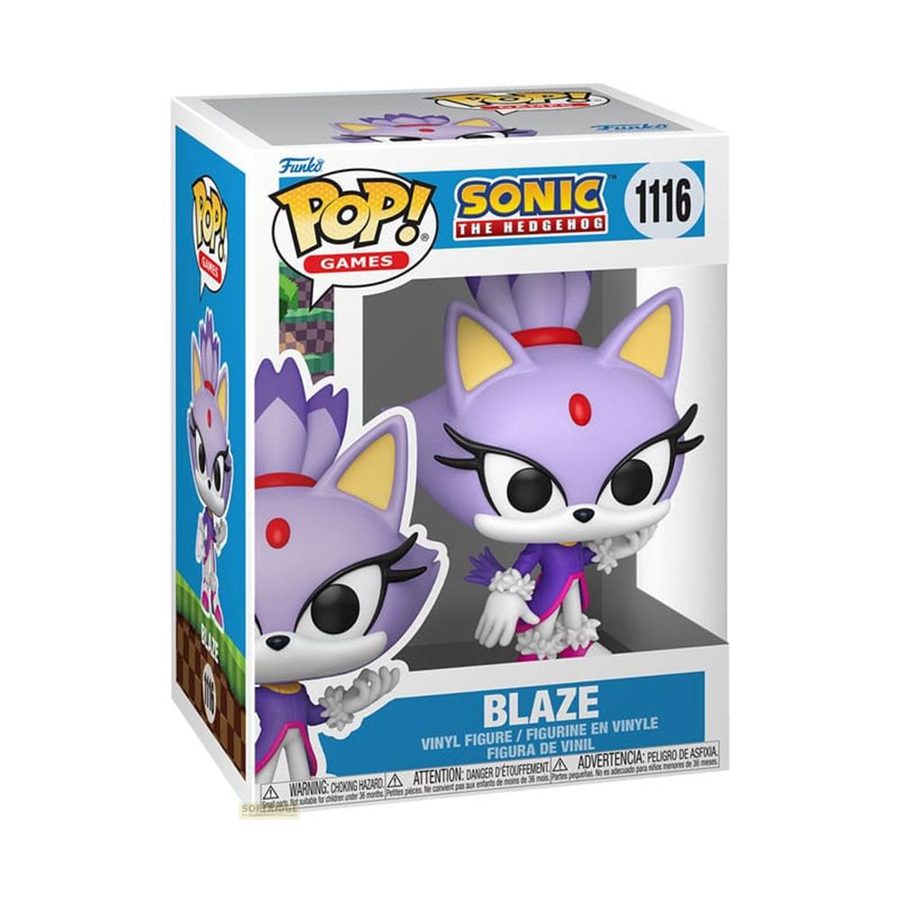 Figura de vinilo Funko Pop! de Blaze de Sonic the Hedgehog en su caja.