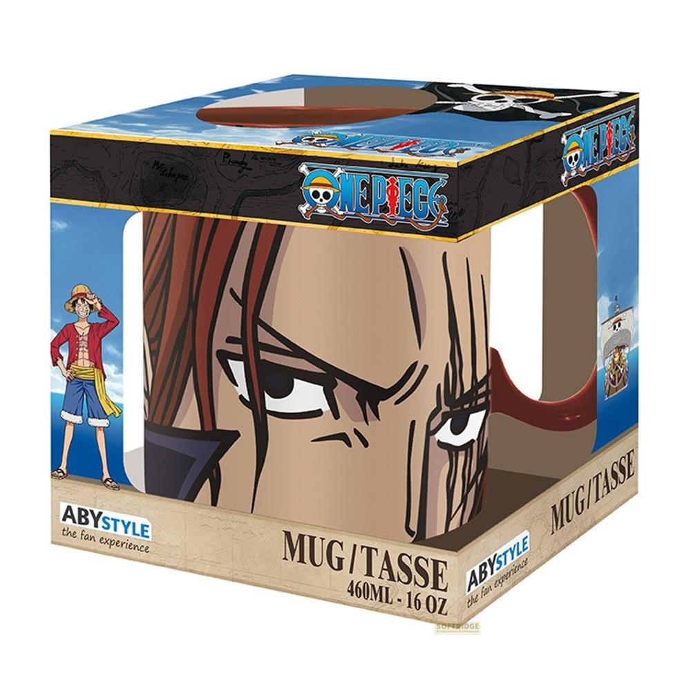 Verpackung für eine One Piece Tasse mit Charakterabbildung und Logo.