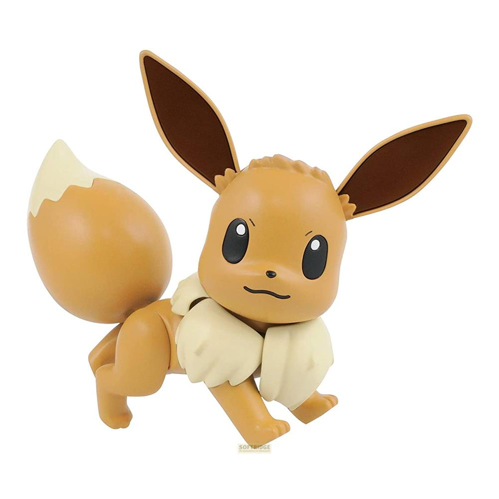 Une figurine Evoli marron avec de grandes oreilles et une queue touffue.