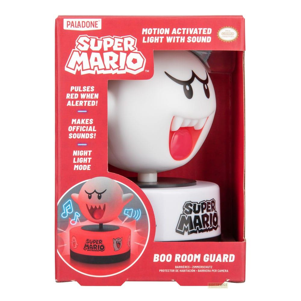 Super Mario Boo Room Guard lampka z dźwiękiem w czerwonym opakowaniu.