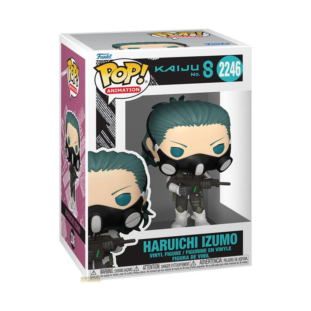 Figura de vinilo Funko Pop de Haruichi Izumo con máscara de gas y arma.