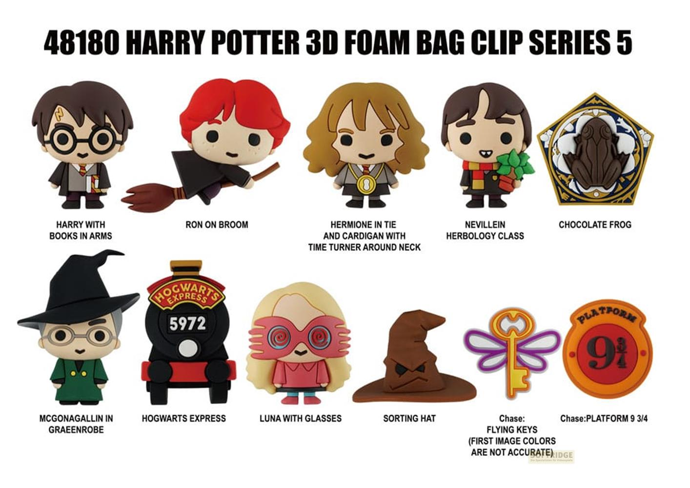 Harry Potter: Harry, Ron, Hermione, Neville, McGonagall, Luna, Sombrero, Rana, Tren, Llave