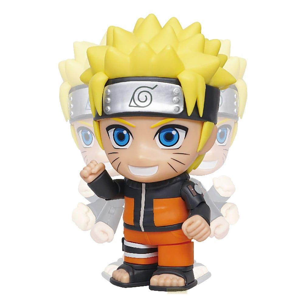 Chibi-Figur von Naruto mit gelben Haaren, Stirnband und orange-schwarzem Outfit.