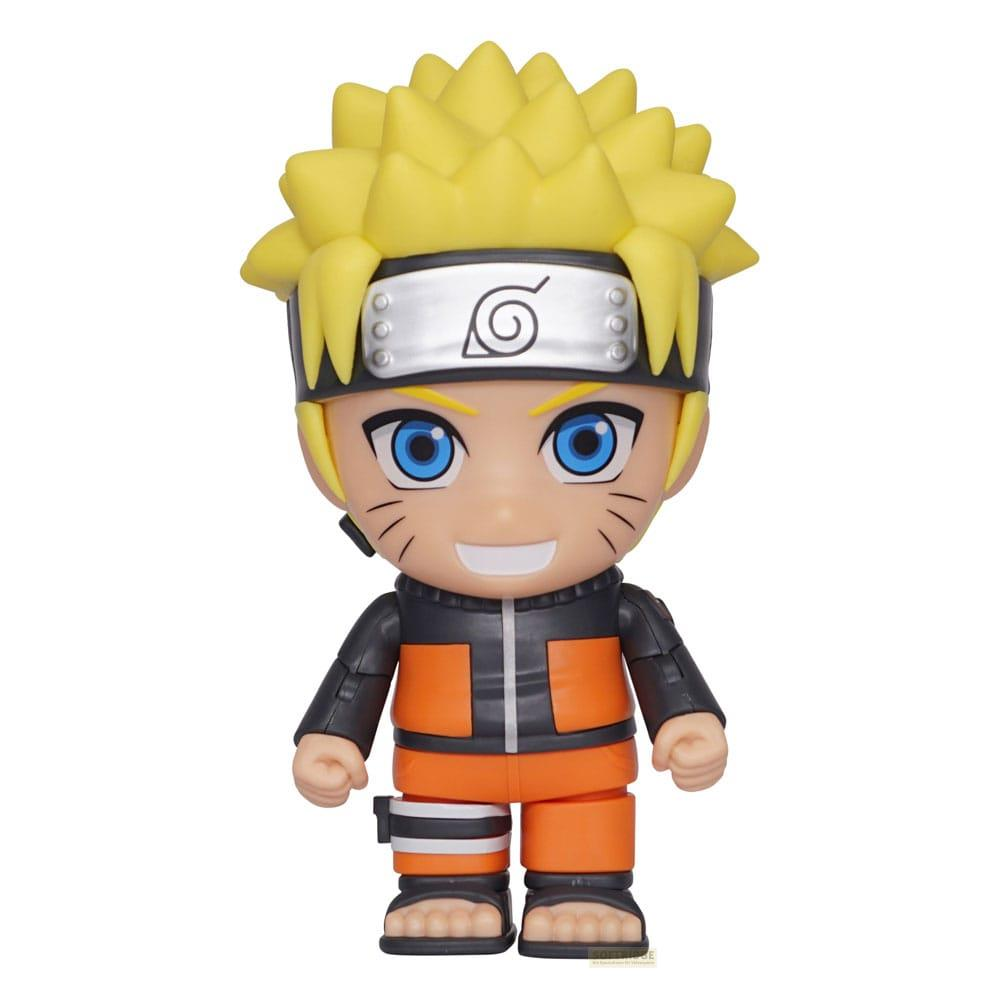 Eine kleine Naruto-Figur mit gelben Haaren, blauen Augen und orange-schwarzer Kleidung.
