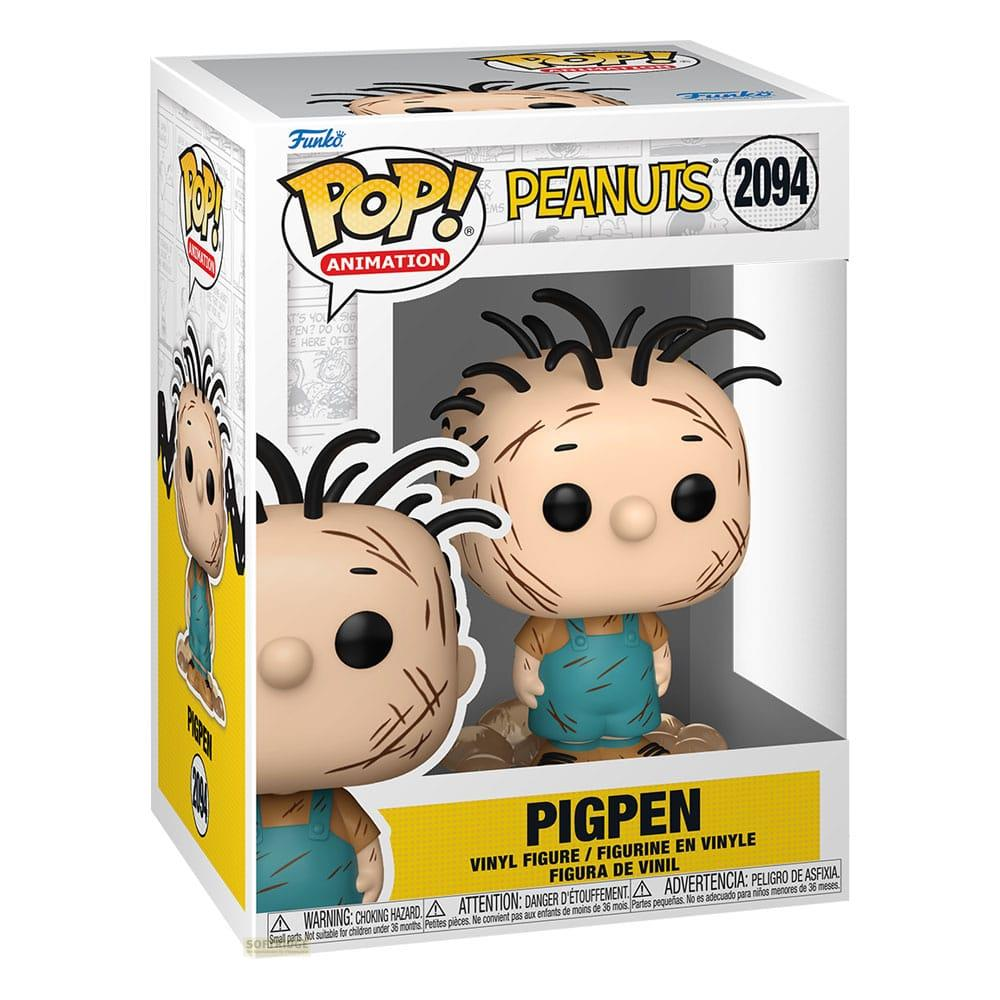 Figura Funko Pop! de Pigpen de Peanuts, con dos figuras en la caja.