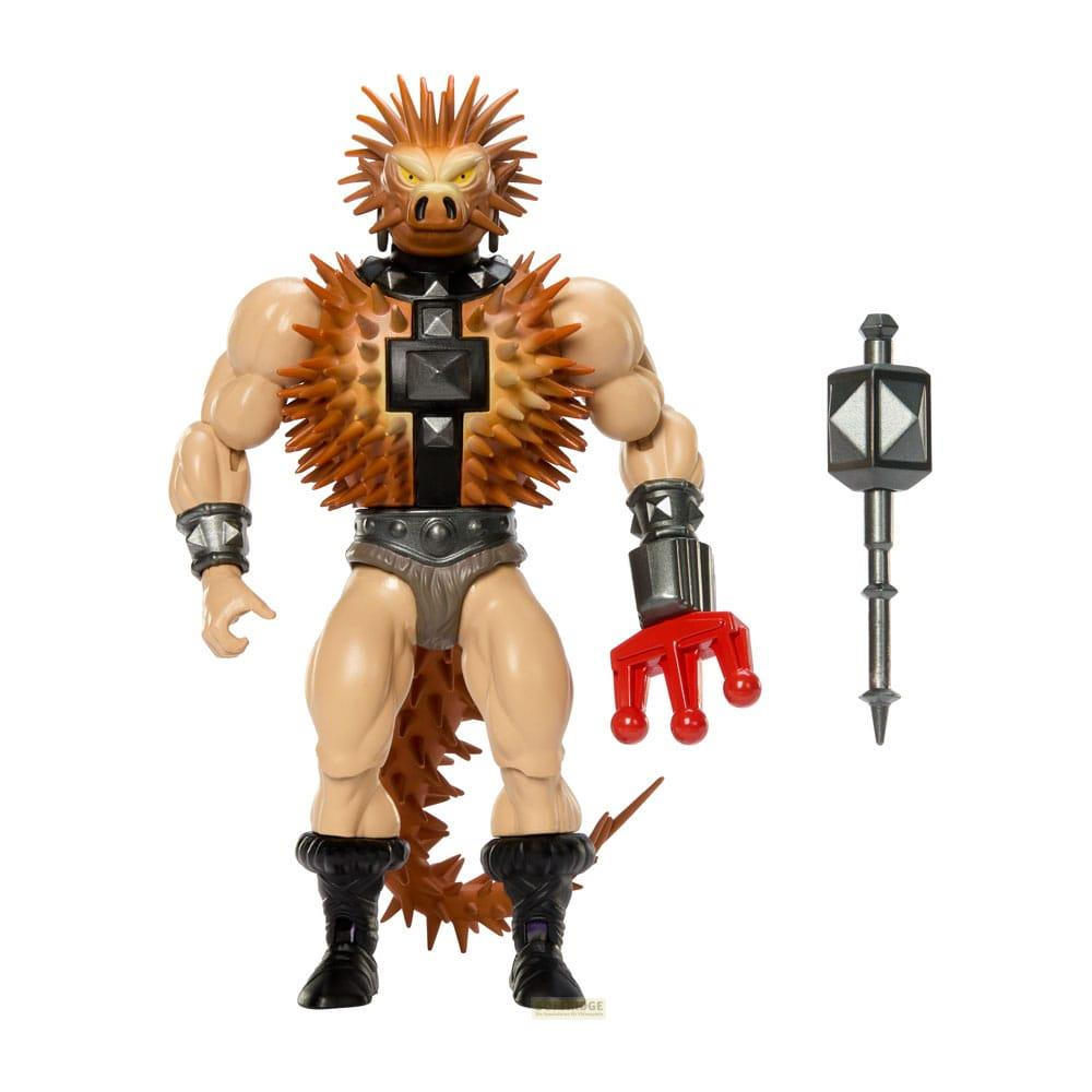 Un action figure con spuntoni marroni, armatura grigia e un'arma.