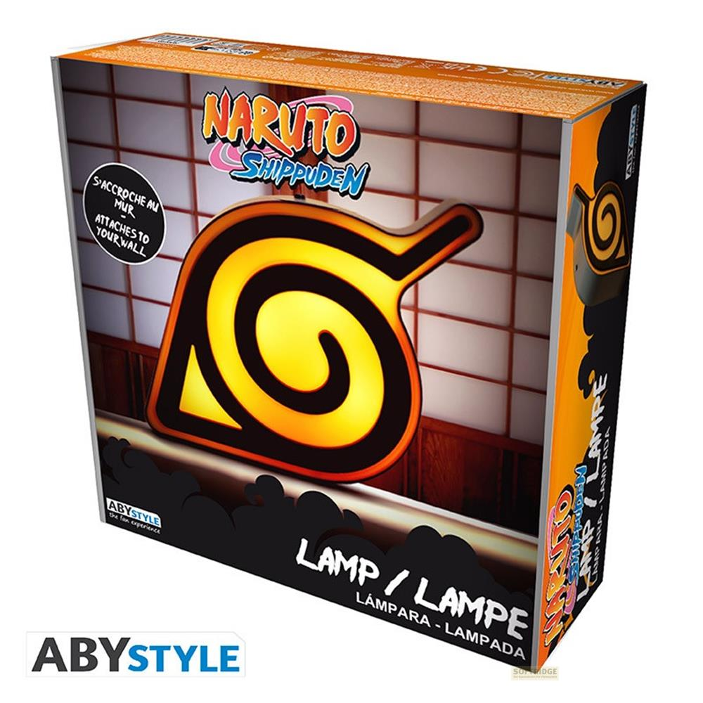 Lámpara Naruto Shippuden con símbolo Konoha. Se fija a la pared.