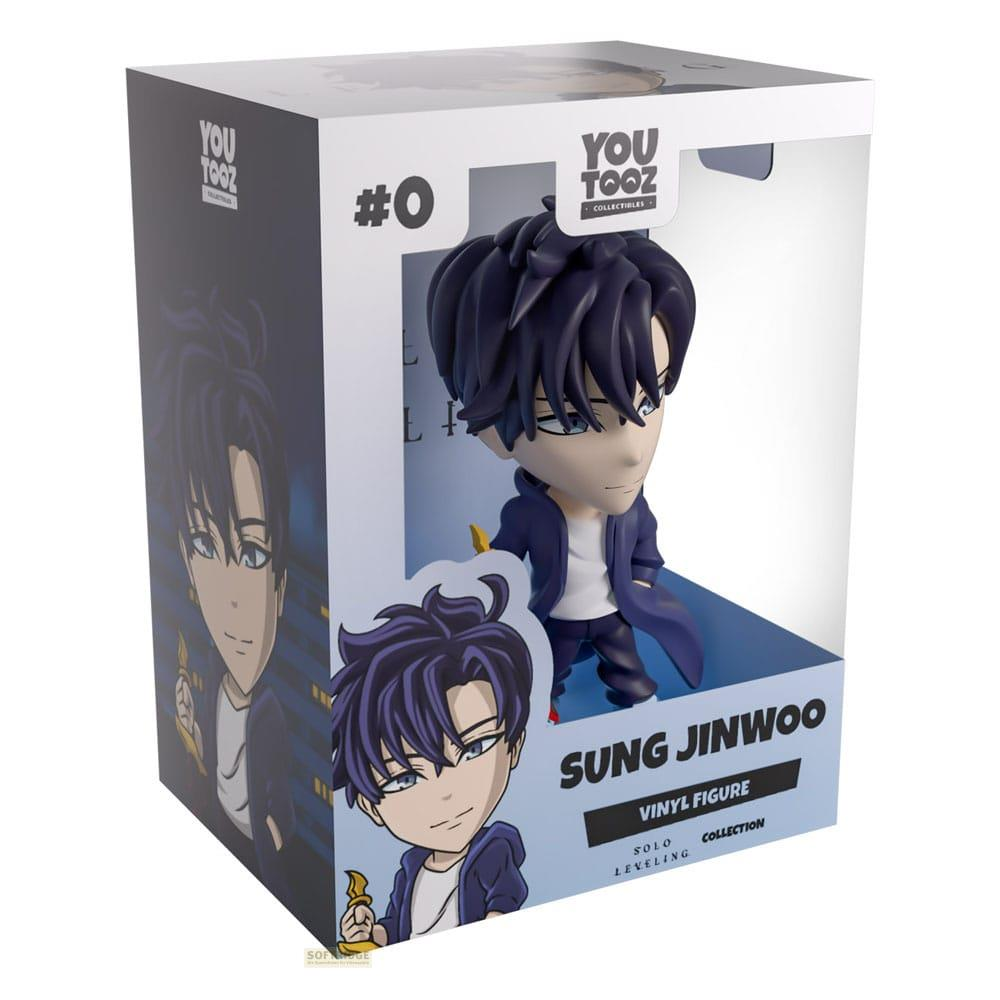 Eine Sung Jinwoo Vinylfigur von YouTooz in einer Box mit Artwork.