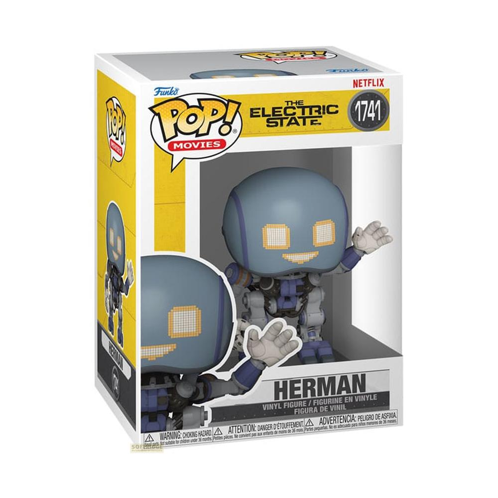 Figura Funko Pop! Herman de The Electric State, azul y gris.