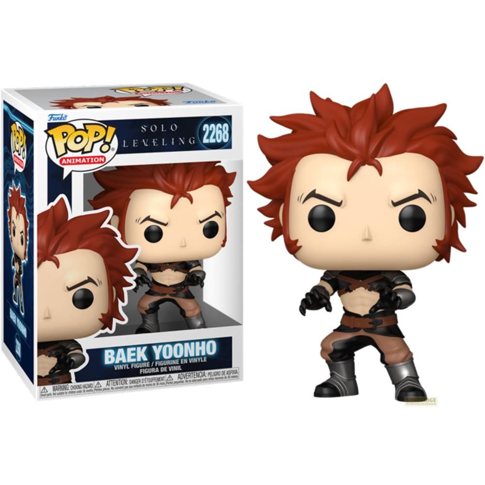 Figura Funko Pop de Baek Yoonho de Solo Leveling con pelo rojo.