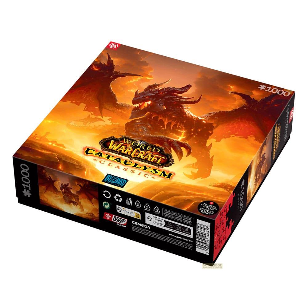 Pudełko z puzzlami World of Warcraft Cataclysm Classic na 1000 elementów ze smokiem.