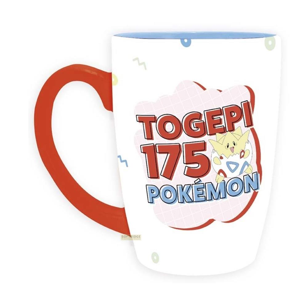 Taza blanca con asa roja, con Togepi y Pokémon 175.