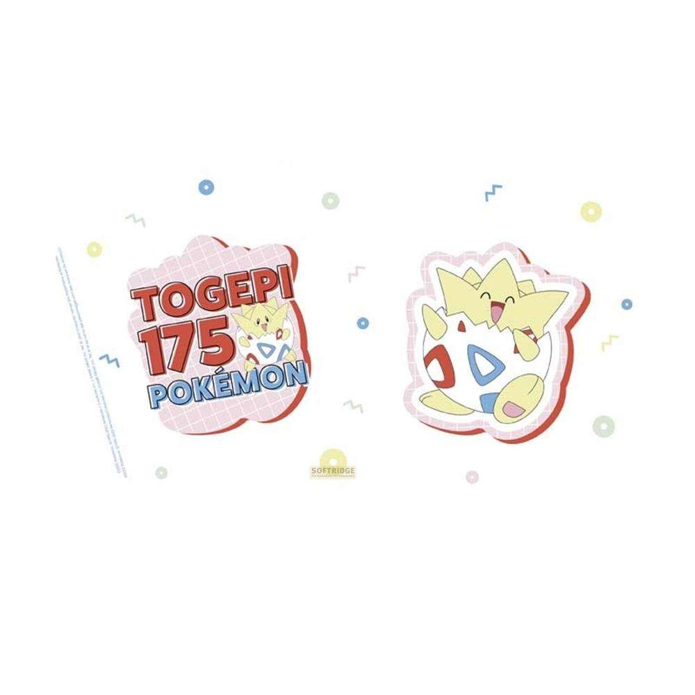 Dos ilustraciones de Togepi: una con texto, la otra saliendo de un huevo.