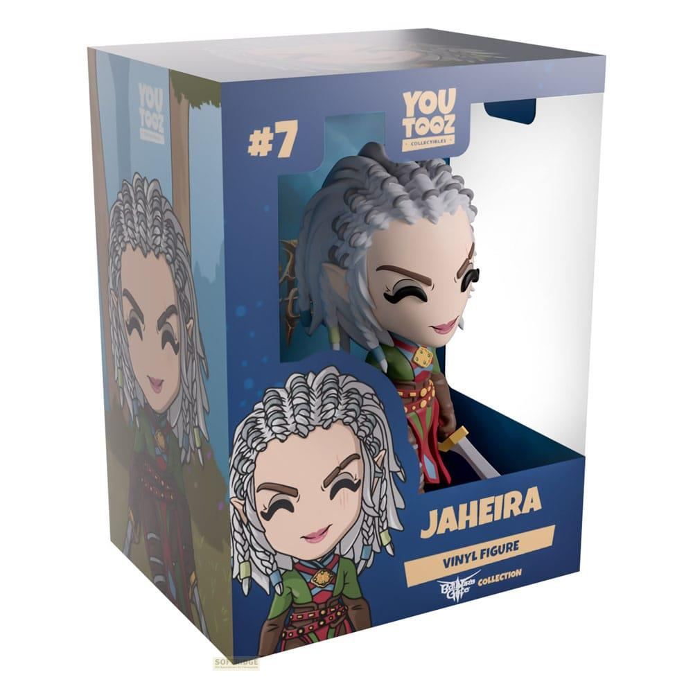 Eine Vinylfigur von Jaheira in einer Box mit #7 und You Tooz Collectibles Logo.