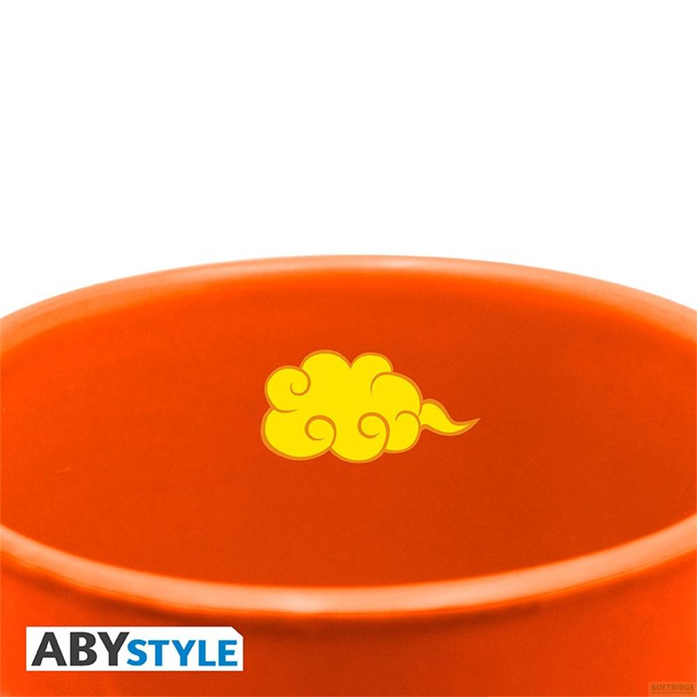 Orange Tasse mit gelber Wolke und AB-STYLE-Logo.