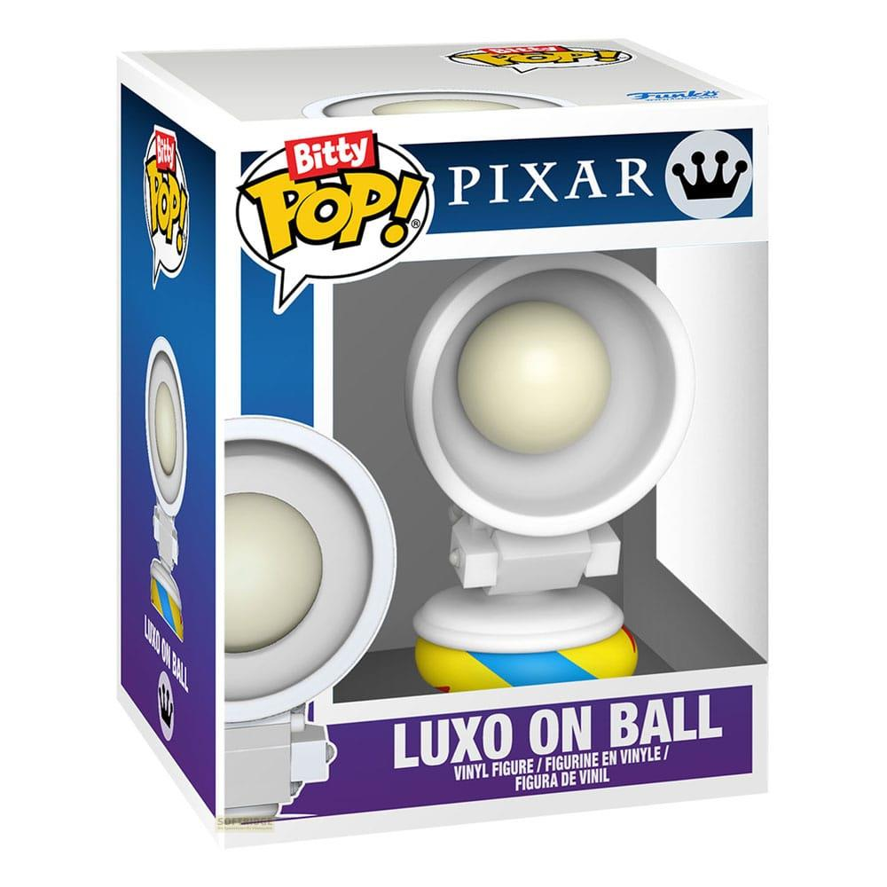 Figura de vinilo Funko Pop! Pixar Luno on Ball en caja, lámpara blanca sobre bola azul.