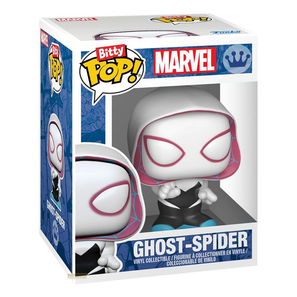 Figura Funko Pop de vinilo de Ghost-Spider en su caja, marca Marvel.