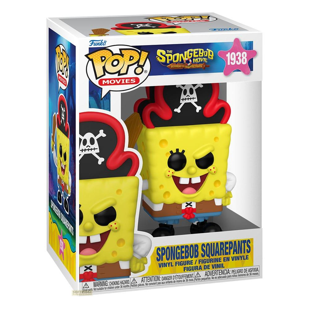 Bob Esponja como pirata en empaque Funko Pop con calavera y tibias cruzadas.