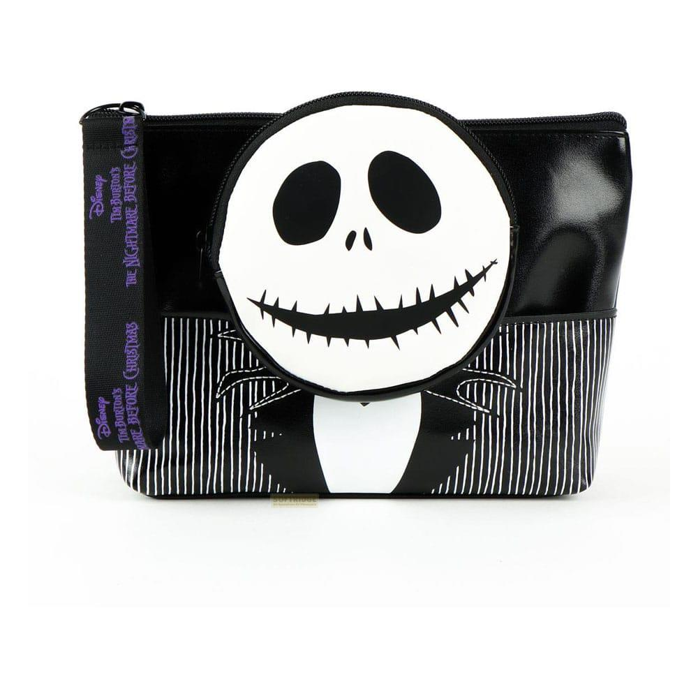 Schwarze Tasche mit Jack Skellington Gesicht und Nadelstreifen-Anzug.