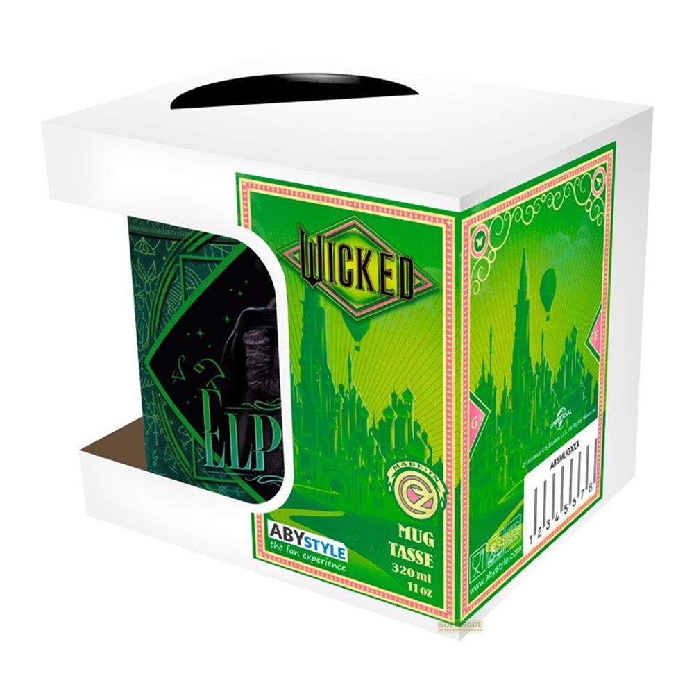 Taza Wicked en empaque verde. Presenta paisaje urbano y logo. 320ml/11oz.