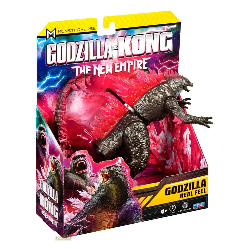 Action figure di Godzilla e Kong in confezione Monsterverse, con artwork.