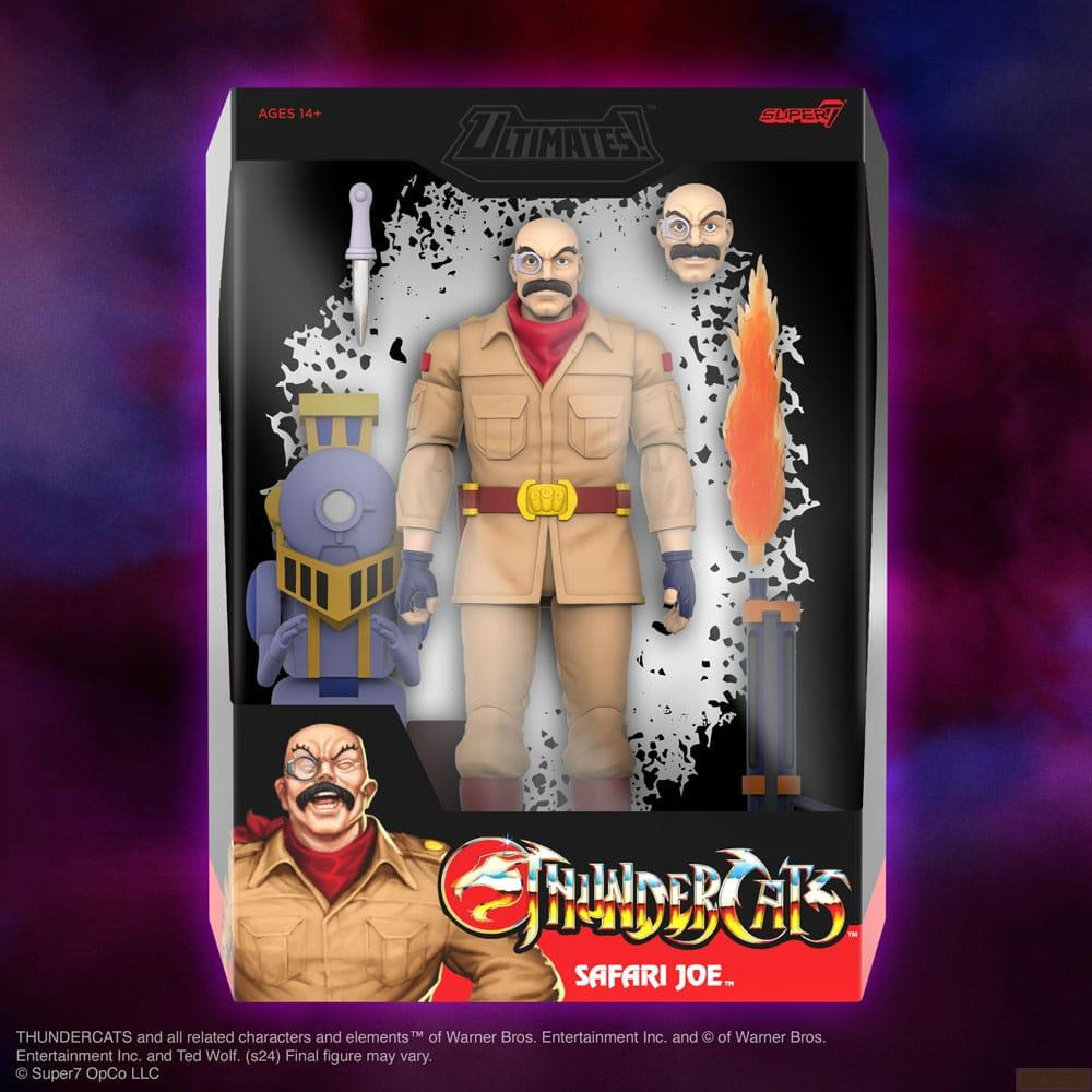 Action figure Safari Joe in confezione ThunderCats con accessorio treno.