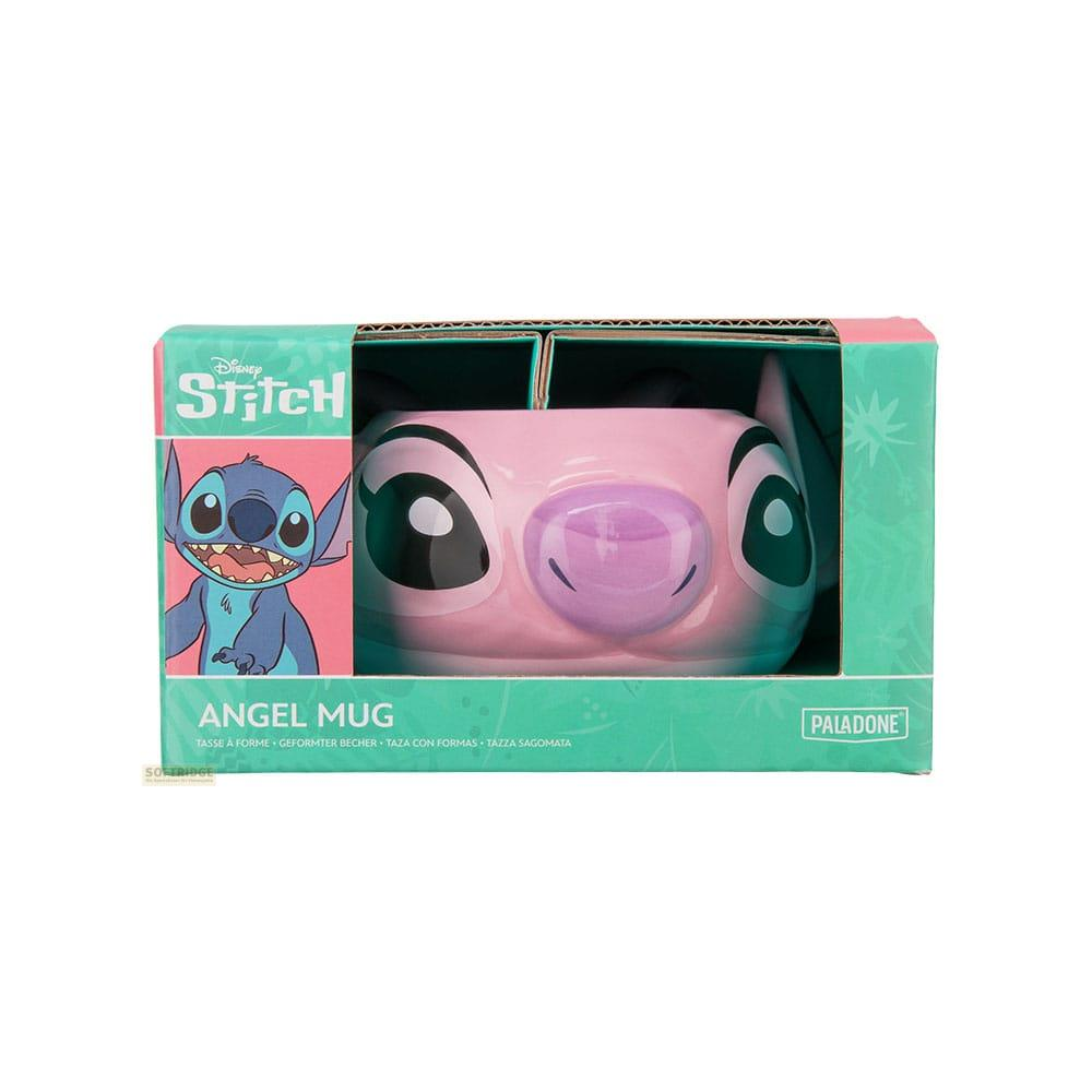 Różowy kubek Angel Stitch z motywem Stitch na opakowaniu.