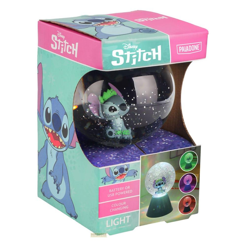 Lampka nocna Stitch zmieniająca kolor w szklanej kuli, w pudełku.